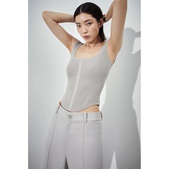 ET OCHS Mandy Corset Top Porcelain Grey - Picture 2 of 7